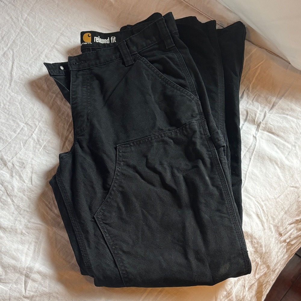 Carhartt Black Relaxed Fit Cargo Work Pants